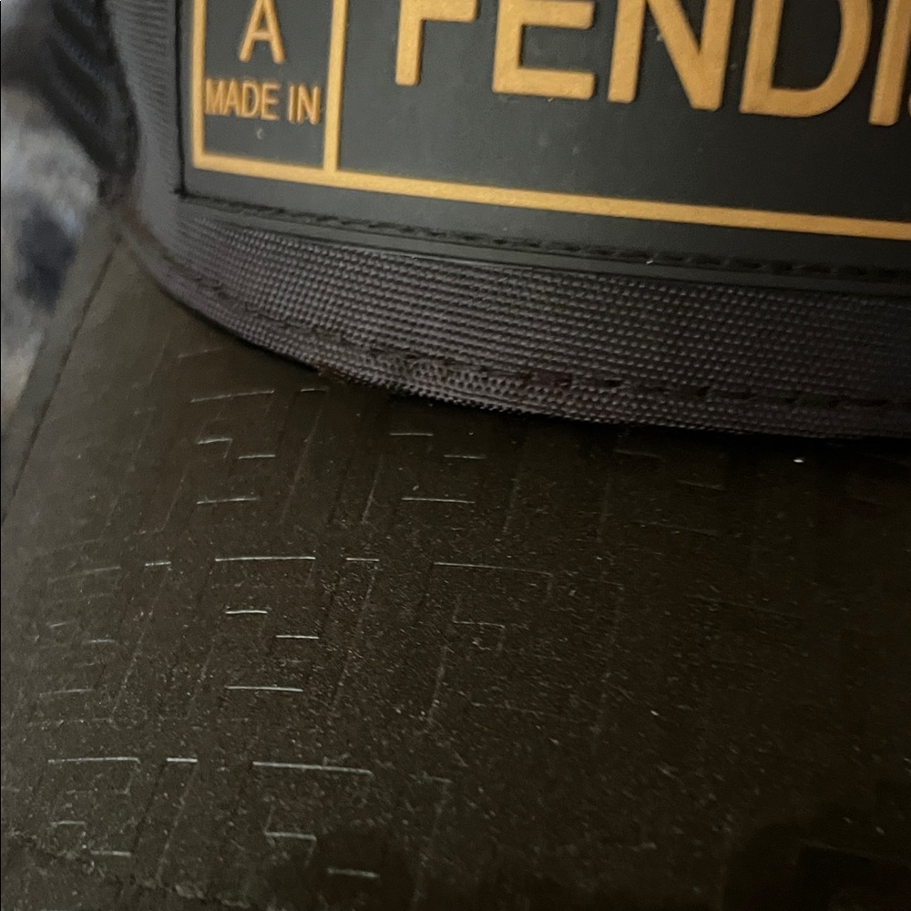 Fendi Black Cap with Gold Logo Plaque - Picture 2 of 7